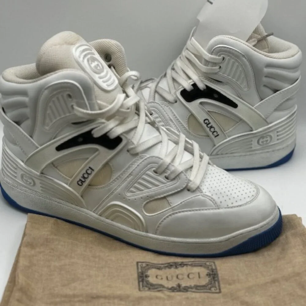 Gucci Men's Basket High-Top Sneakers 12 - Picture 11 of 11